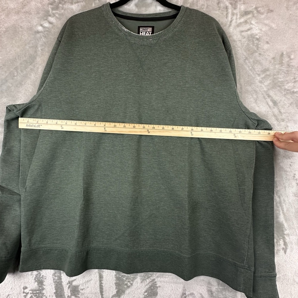 32 Degrees Heat Sweatshirt Men's XXL Green Long Sleeve Crewneck - Picture 6 of 7